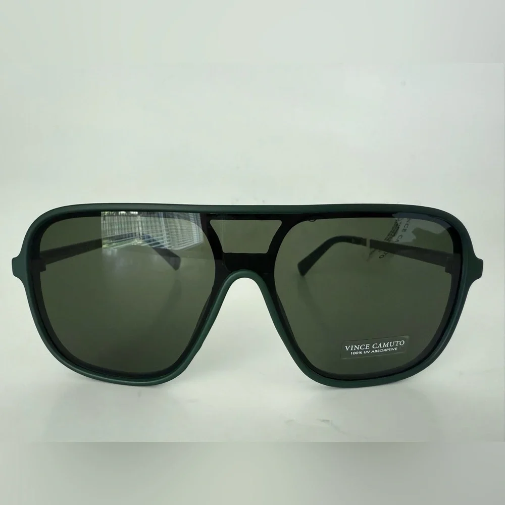 NWT Vince Camuto Shield Navigator Sunglasses Green Frame